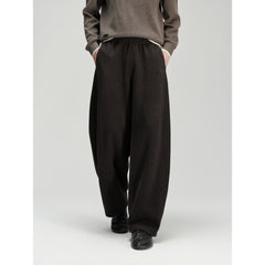 Men's Casual Warm Acetate-Wool Wide-Leg Sweatpants