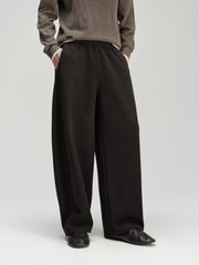 Men's Casual Warm Acetate-Wool Wide-Leg Sweatpants
