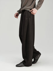 Men's Casual Warm Acetate-Wool Wide-Leg Sweatpants