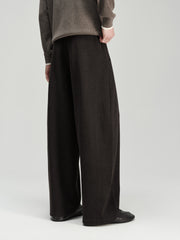 Men's Casual Warm Acetate-Wool Wide-Leg Sweatpants
