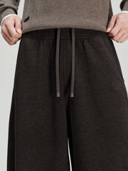 Men's Casual Warm Acetate-Wool Wide-Leg Sweatpants