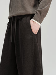 Men's Casual Warm Acetate-Wool Wide-Leg Sweatpants