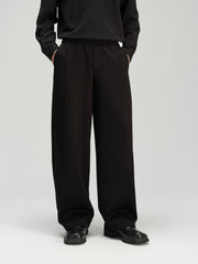 Men's Casual Commuter Warm Wide-Leg Black Pants