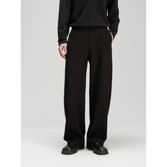 Men's Casual Commuter Warm Wide-Leg Black Pants