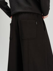 Men's Casual Commuter Warm Wide-Leg Black Pants