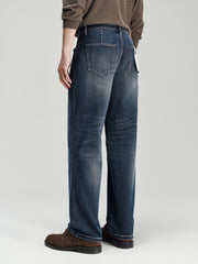 Men's Casual Solid Vintage-Wash Jeans