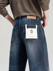 Men's Casual Solid Vintage-Wash Jeans