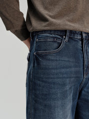 Men's Casual Solid Vintage-Wash Jeans