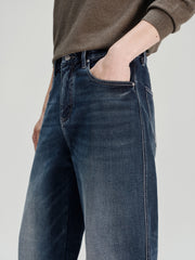 Men's Casual Solid Vintage-Wash Jeans