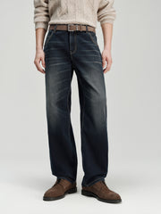 Men's Casual Solid Vintage-Wash Jeans