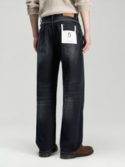 Men's Casual Solid Vintage-Wash Jeans