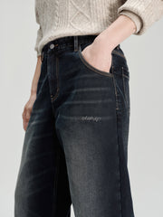 Men's Casual Solid Vintage-Wash Jeans