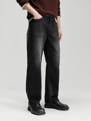 Men's Casual Solid Vintage-Wash Jeans
