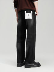 Men's Casual Solid Vintage-Wash Jeans