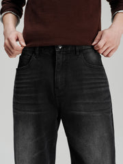 Men's Casual Solid Vintage-Wash Jeans