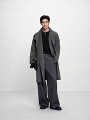 Men's Relaxed Camel Hair-Blend Double-Face Wool Coat