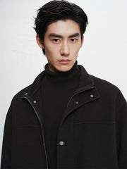 Men's Stand-Collar Double-Face Wool Jacket