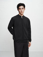 Men's Raglan-Sleeve Jacquard Zip-Up Knit Cardigan