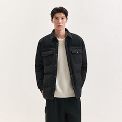 Men's Spliced Textured Puffer Jacket