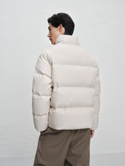 Men's Allover Letter Embossed Down Jacket