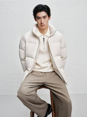 Men's Allover Letter Embossed Down Jacket