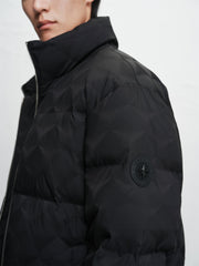 Men's Allover Tonal Printed Puffer Jacket