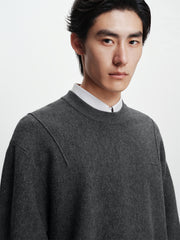 Men's Textured Solid Pullover Sweater