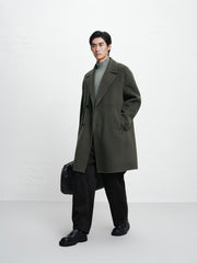 Men's Olive Double-Face Wool Coat
