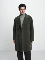 Men's Olive Double-Face Wool Coat