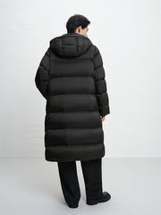 Men's Long Thermal Hooded Goose Down Coat