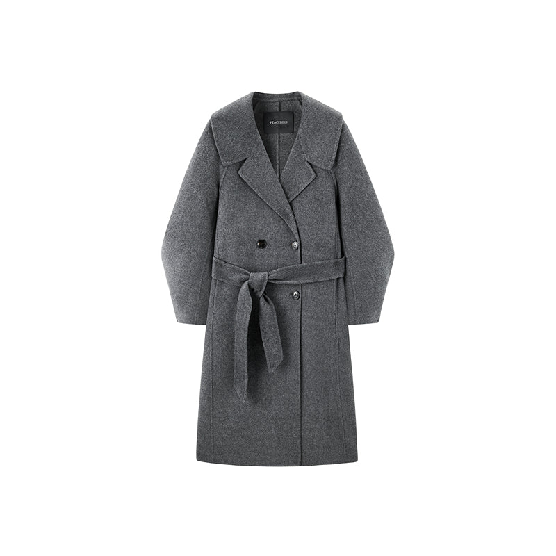 Women's Belted Double Breasted Wool Coat