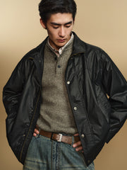 Men's Casual Waxed-Fabric Jacket