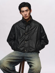 Men's Casual Waxed-Fabric Jacket