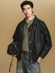 Men's Casual Waxed-Fabric Jacket