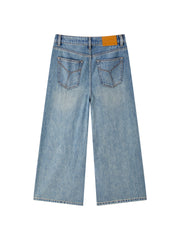 Women's Casual Wide Leg Cropped Straight Jeans
