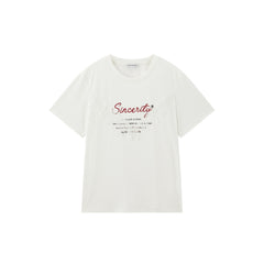 Women's Casual Lace Patchwork Letter  T-Shirt