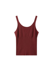 Women's Simple U-Neck Flattering Knit Tank Top