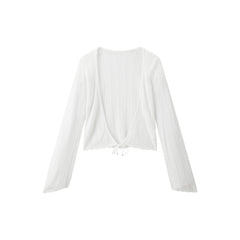Women's Casual Short Hollow Out  Knit Cardigan