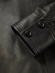 Women's Lambskin Stand-Collar Moto Jacket