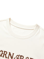 Women's Casual Embroidered Letter Print T-Shirt