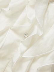 Women's Tencel Sheer Ruffle Long-Sleeve Shirt