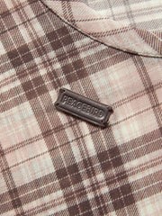 Women's Casual Plaid Waist-Gathered Skin Jacket