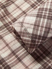 Women's Casual Plaid Waist-Gathered Skin Jacket