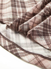 Women's Casual Plaid Waist-Gathered Skin Jacket