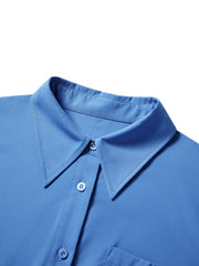 Women's Commuter Lightweight Blue Relaxed Shirt