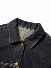 Women's Casual Cropped Cotton Denim Jacket