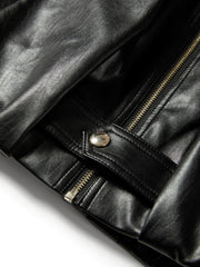 Women's Vintage Edgy Bubble Leather Jacket