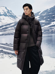 Men's Long Hooded Ultra-Warm Down Coat
