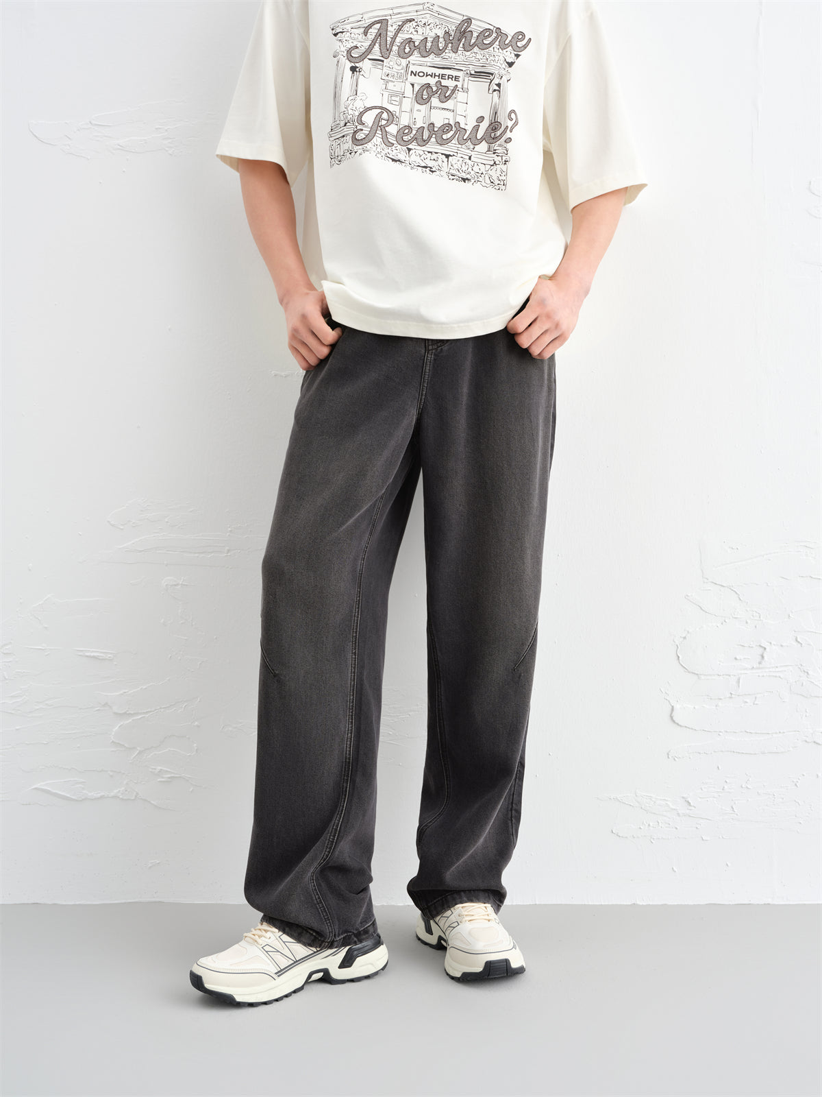 Men's Lyocell Drawstring-Waist Straight-Leg Jeans
