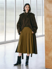 Women's Double-Breasted Trench-Style Cashmere Coat